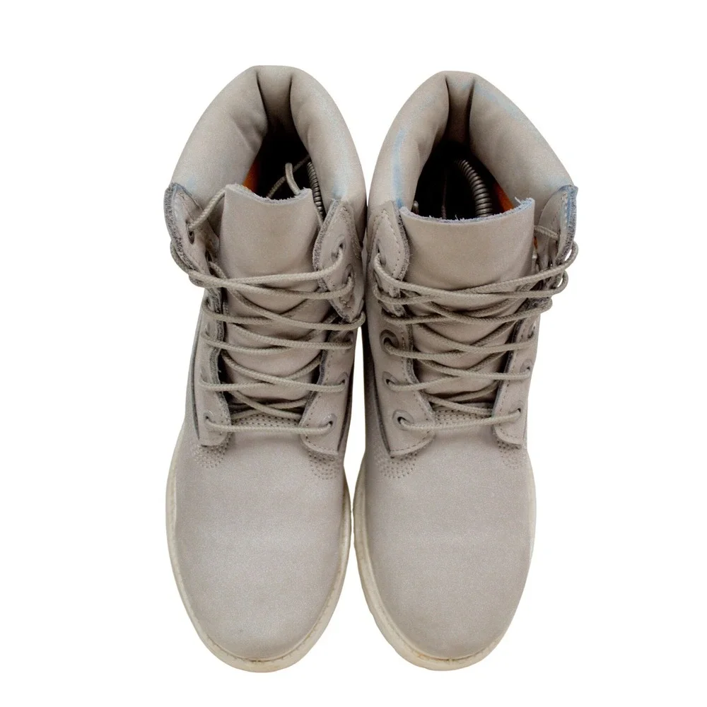 Women's Timberland Size 7.5 Gray 6 Inch Premium Leather Boots GUC - Picture 5 of 15